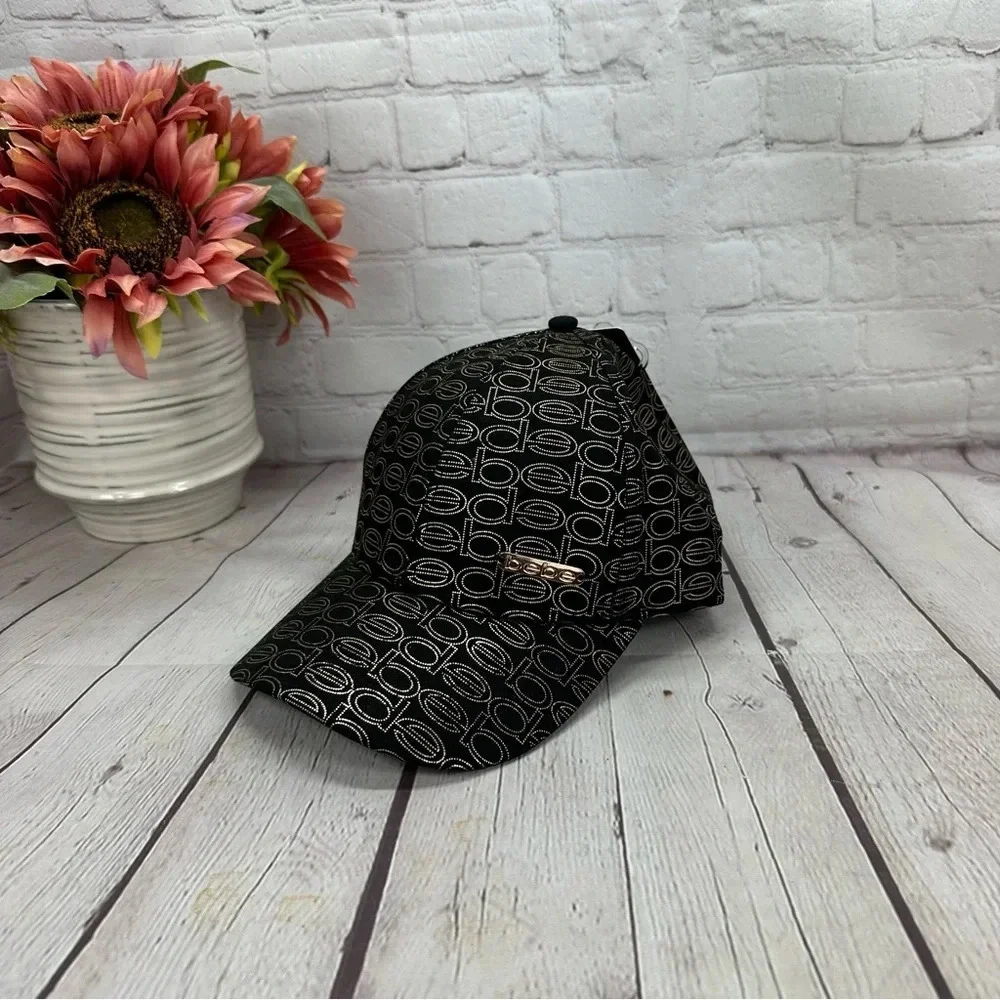 NWT Bebe baseball cap trucker hat gold black streetwear glam